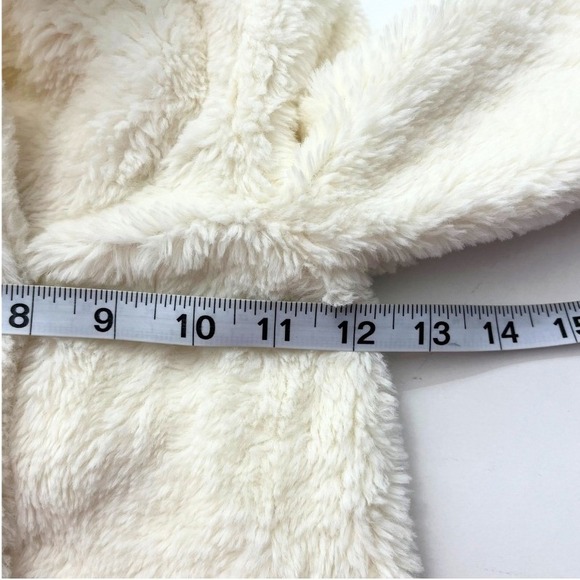 Janie and Jack White Sherpa Teddy Coat Girls 18–24 Months Double Breasted - Picture 8 of 9